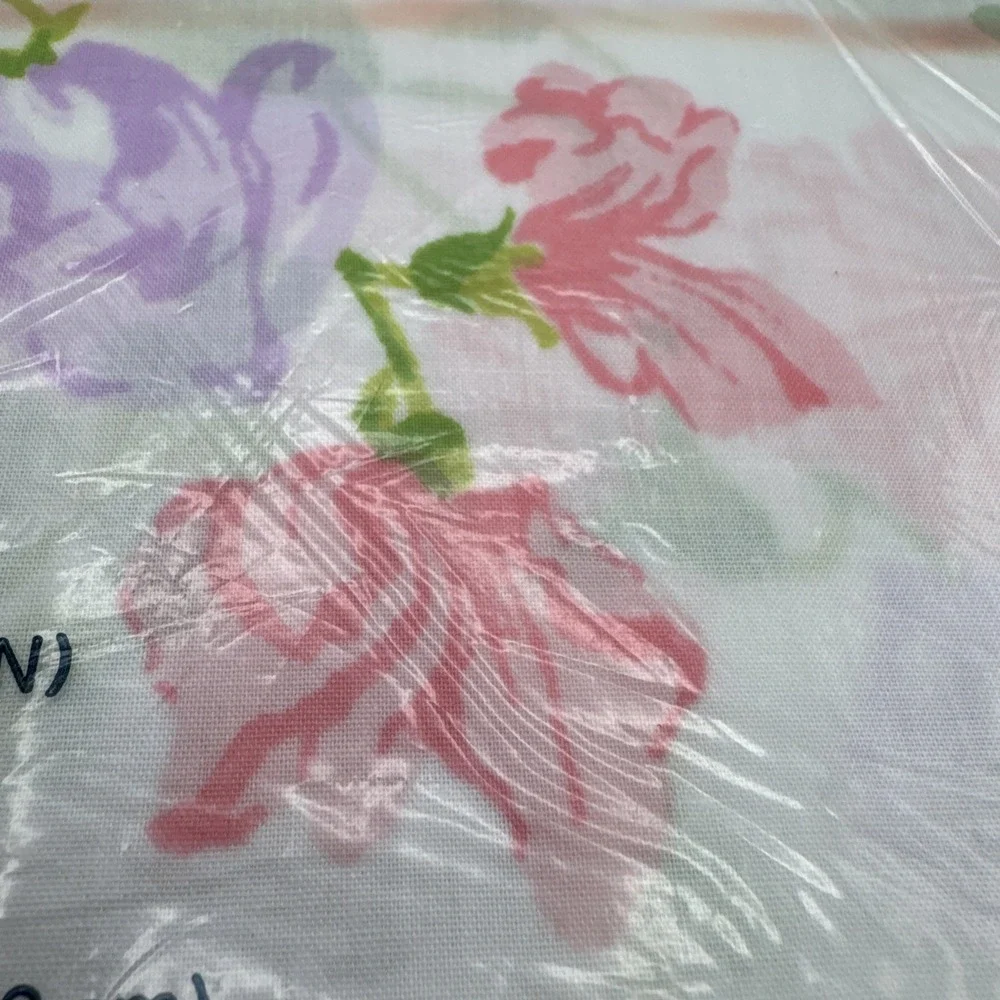 Wamsutta FULL Size Flat Bed Sheet Sweet Pea Pattern Percale Double‎ Vintage 70s